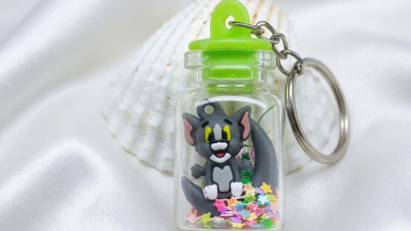 Cute Cartoon Bottle Keychain