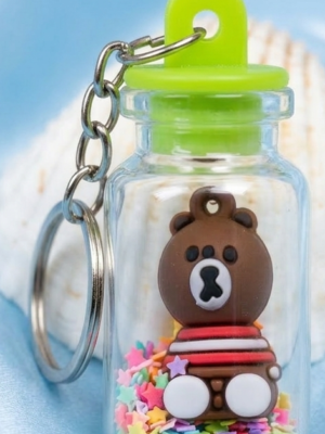 Cute Cartoon Bottle Keychain