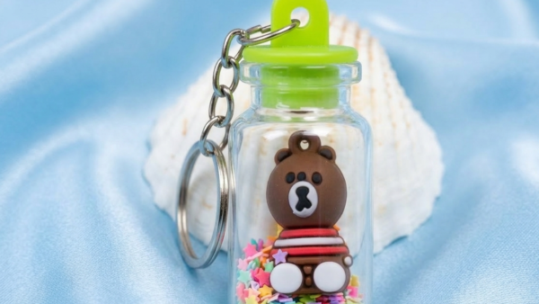 Cute Cartoon Bottle Keychain