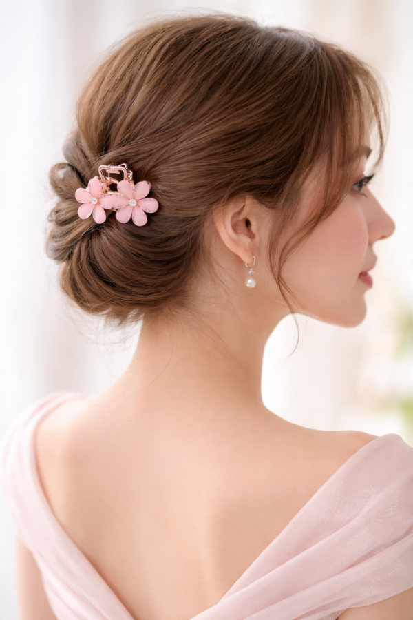 Blush Bloom Floral Hair Clutch