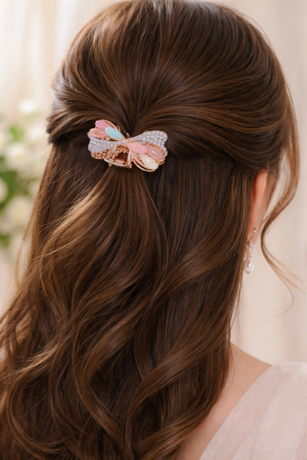 Pastel Crystal Butterfly Hair Claw Clip