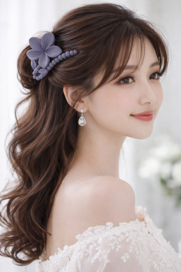 Matte Floral Sculpted Hair Claw Clip