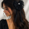 Royal Sparkle Heart Bow Clip