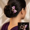 Elegant Purple Crystal Butterfly Hair Claw Clip