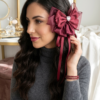 Ruby Elegance Heart Bow Clip
