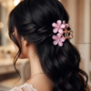 Blossom Glow Pink Floral Hair Clutch