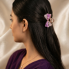 Elegant Purple Crystal Butterfly Hair Claw Clip