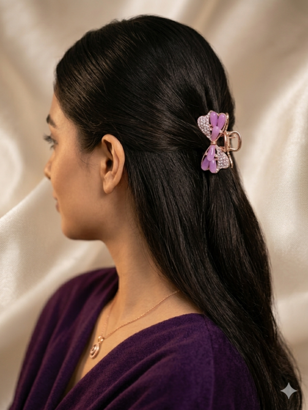 Elegant Purple Crystal Butterfly Hair Claw Clip