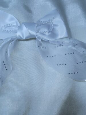 Elegant Satin Bow Clip – White
