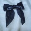 Elegant Satin Bow Hair Clip – Classic Black