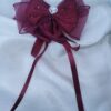 Ruby Elegance Heart Bow Clip