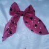Red Heart With Pearl Organza Bow