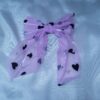 Blush Heart & Pearl Organza Bow