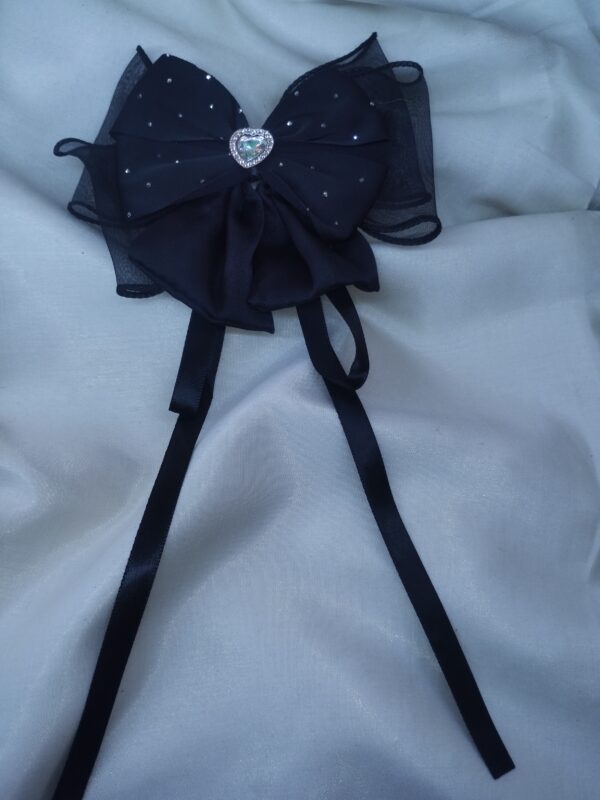 Royal Sparkle Heart Bow Clip