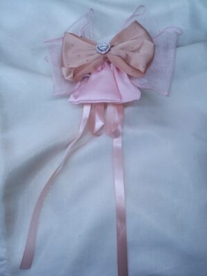 Peach Blossom Bow Clip