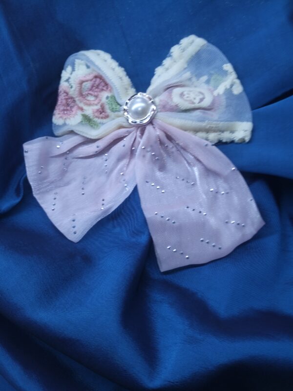 Blush Blossom Pearl Bow Clip