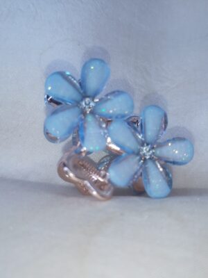 Blooming Sky Blue Floral Hair Clutch