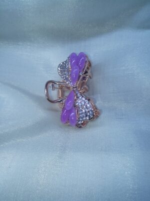 Elegant Purple Crystal Butterfly Hair Claw Clip