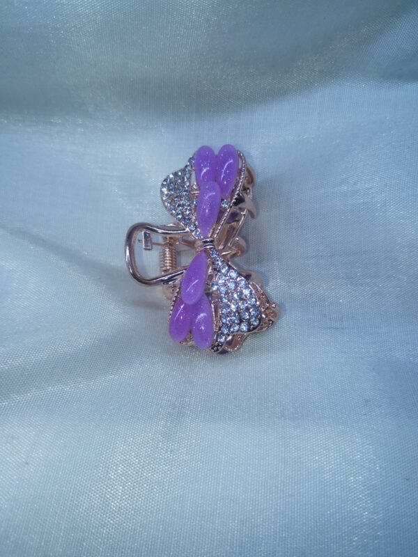 Elegant Purple Crystal Butterfly Hair Claw Clip