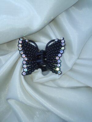 Elegant Midnight Butterfly Hair Clip
