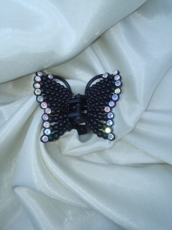 Elegant Midnight Butterfly Hair Clip