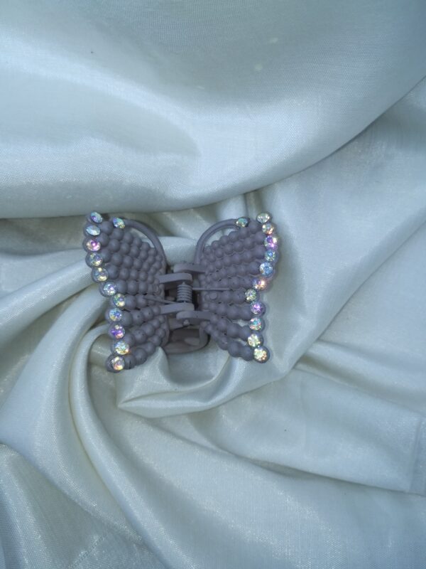 Misty Grey Butterfly Hair Claw