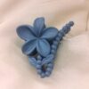 Matte Blue Floral Hair Claw Clip
