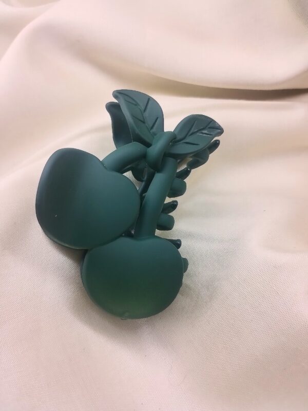 Matte Green Cherry Hair Claw Clip