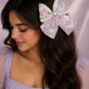 Blush Blossom Pearl Bow Clip