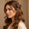 Midnight Bloom Floral Hair Clutch