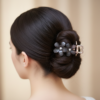 Midnight Bloom Floral Hair Clutch