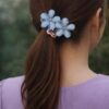 Blooming Sky Blue Floral Hair Clutch