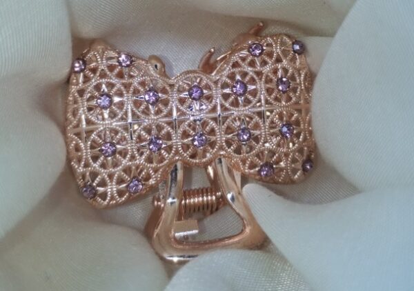 Rose Metal Stone Hair Clip