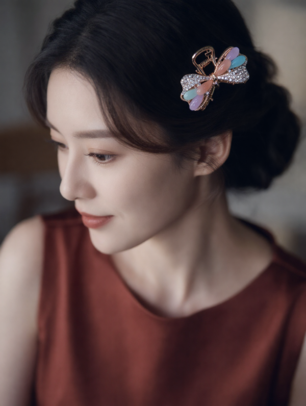Pastel Crystal Butterfly Hair Clip