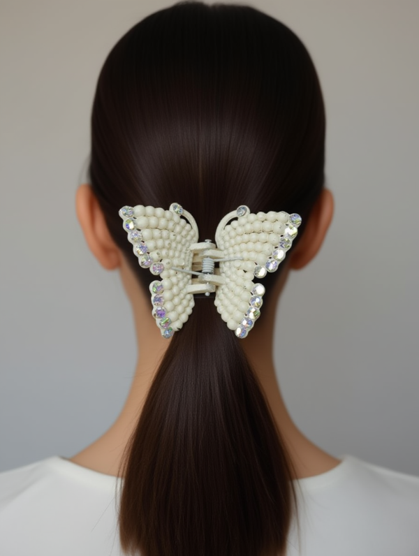 Pearl Glow Butterfly Hair Claw
