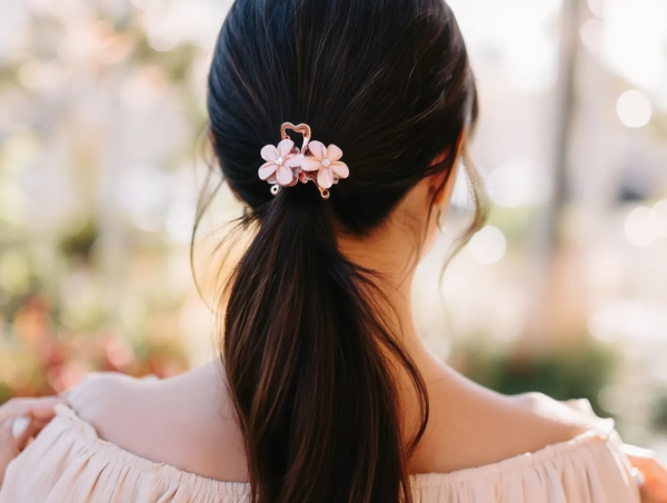 Blush Bloom Floral Hair Clutch