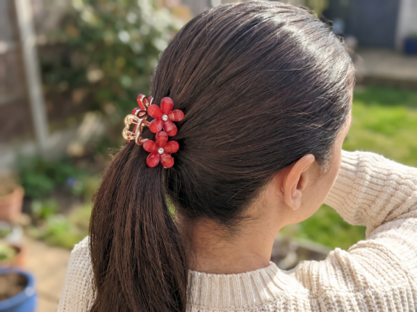 Ruby Bloom Floral Hair Clutch