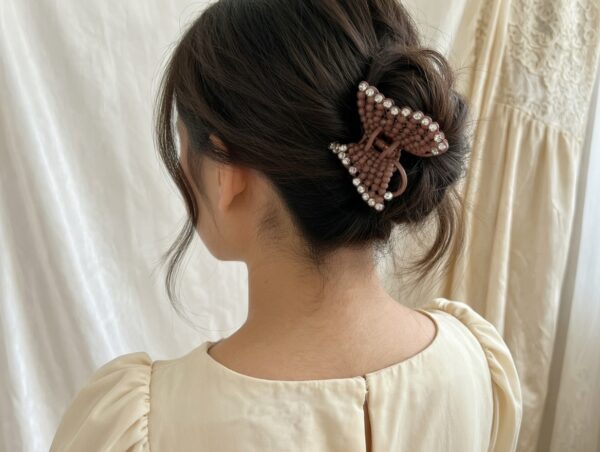 Blush Glow Butterfly Hair Clip