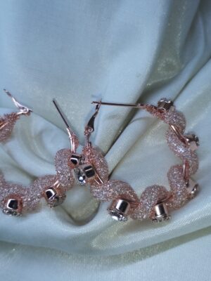 Rose Gold Twist Hoop Earrings
