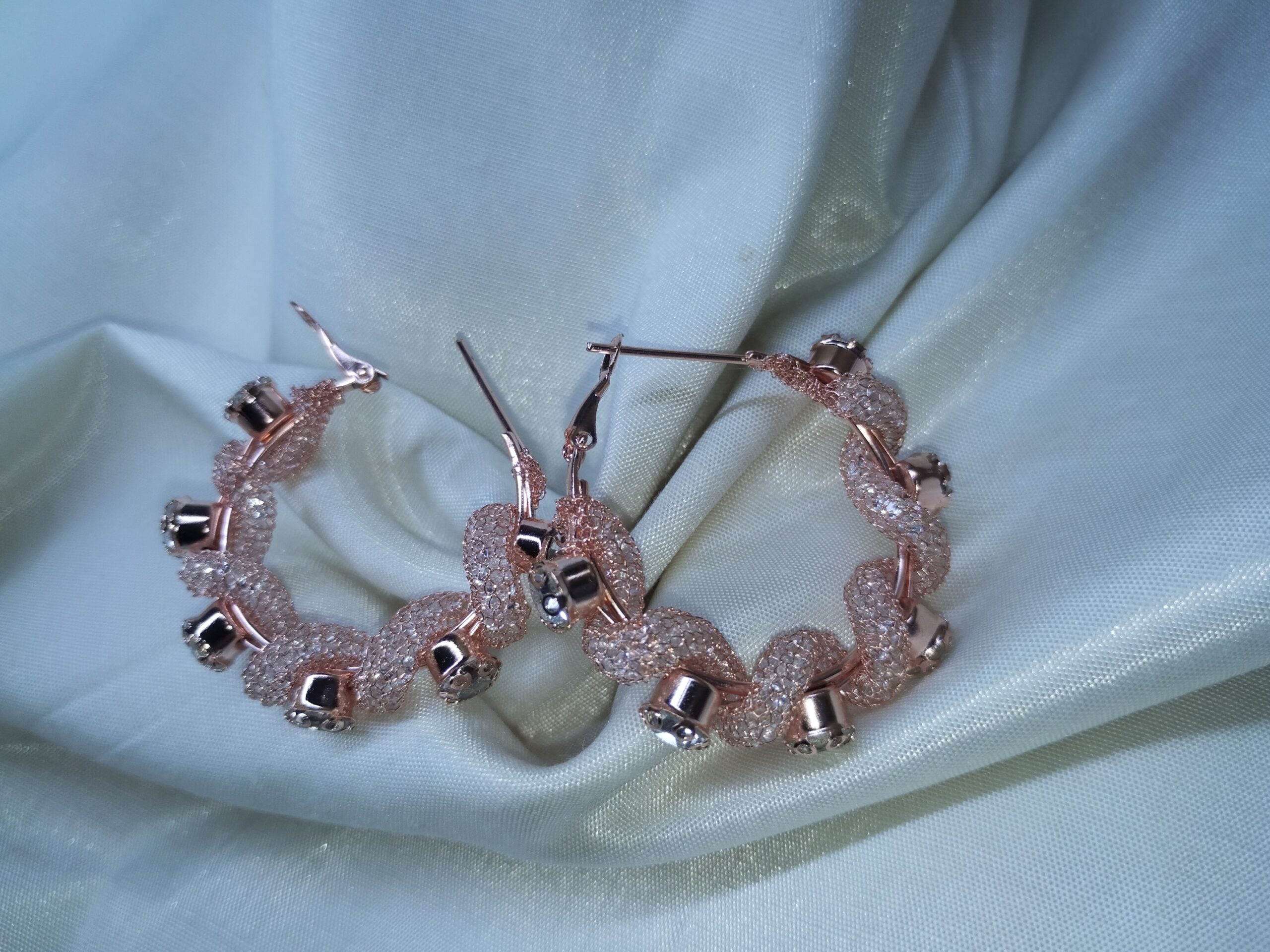 Rose Gold Twist Hoop Earrings