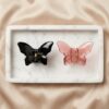 BP Black with dark brown Classic Butterfly Hair Claw Clips - 1 Pair