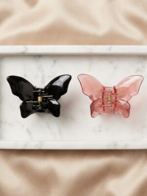 BP Black with dark brown Classic Butterfly Hair Claw Clips - 1 Pair