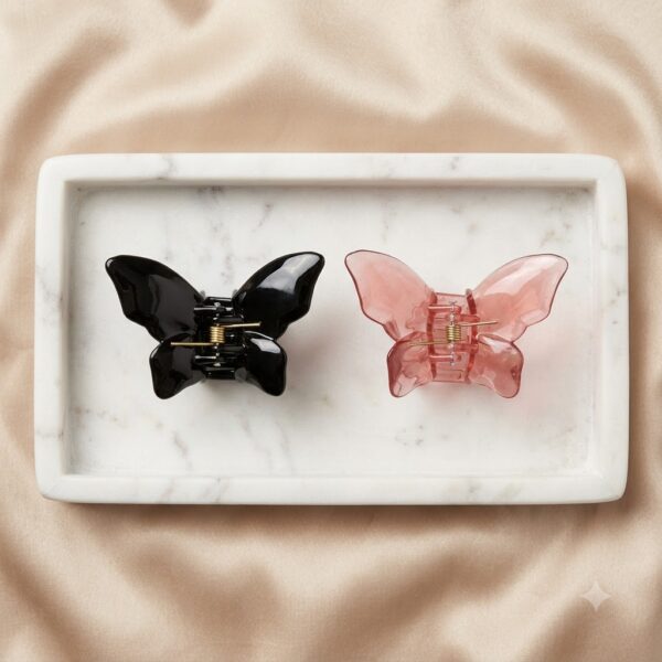 BP Black with dark brown Classic Butterfly Hair Claw Clips - 1 Pair