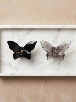 BP Black with grey Classic Butterfly Hair Claw Clip - 1 Pair