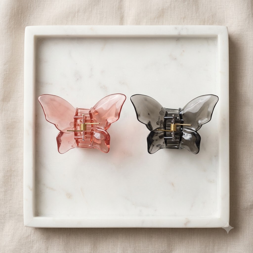 Classic Butterfly Hair Claw Clip - 1 Pair