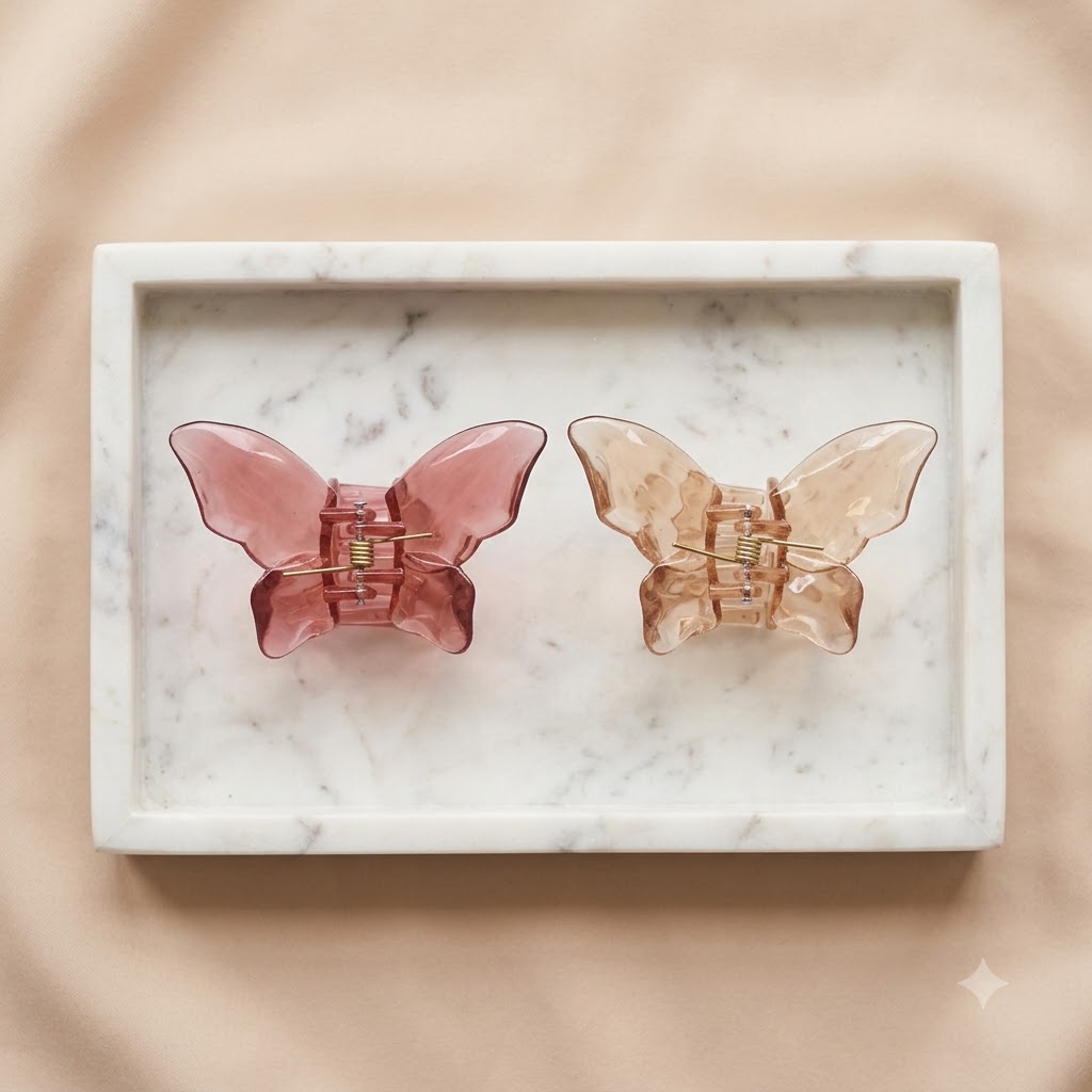 Classic Butterfly Hair Claw Clip - 1 Pair