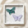 BP Gree with white Classic Butterfly Hair Claw Clip - 1 Pair