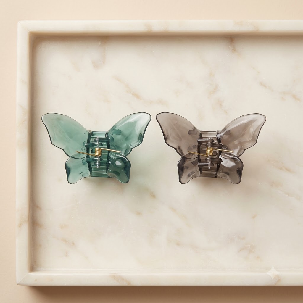 Classic Butterfly Hair Claw Clip - 1 Pair