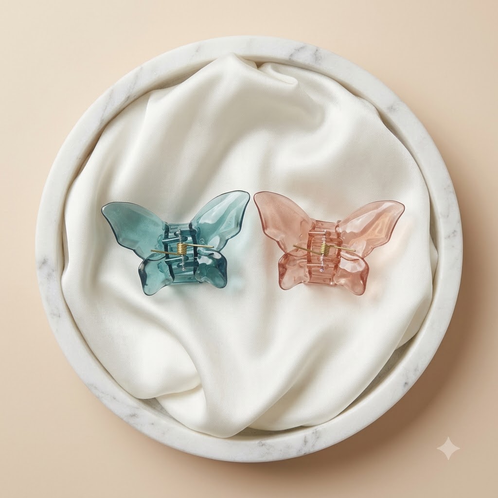 Classic Butterfly Hair Claw Clip - 1 Pair