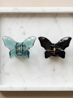 BP green with black Classic Butterfly Hair Claw Clip - 1 Pair